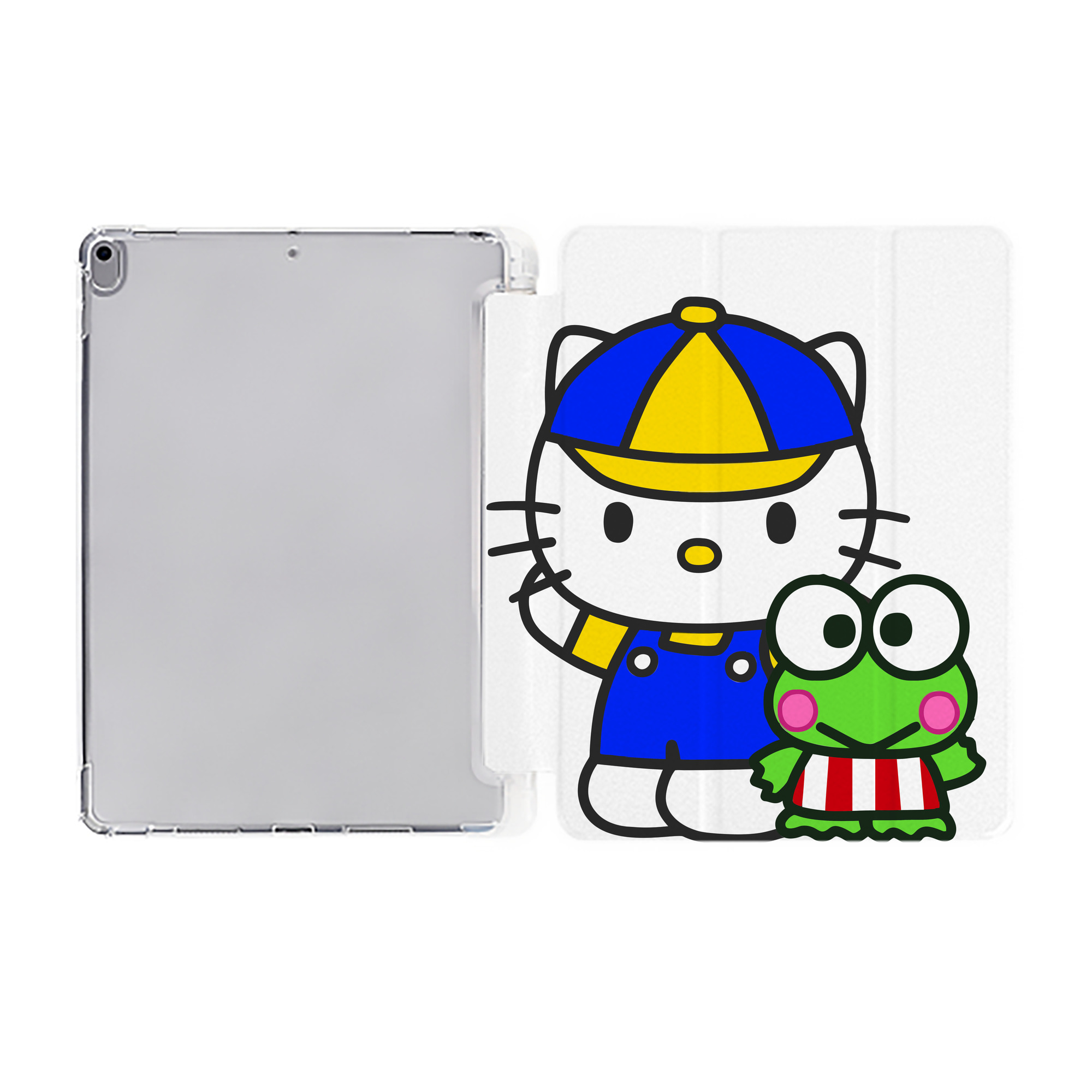 （画像用） Hello Kitty ハローキティ IPad ケース ペン収納付き 三つ折りスタンド PUレザー×シリコン 対応機種9.5/10.5/10.9インチ